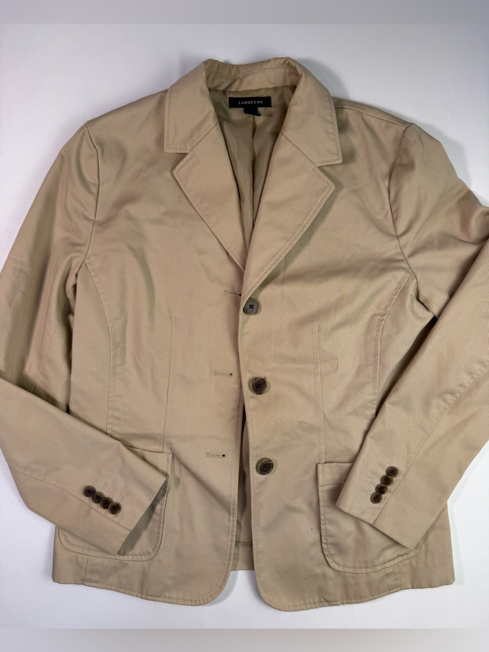 Lands' End Men's Light Tan Trench Coat